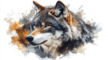  illustration of a wolf isolated on a white background wolf