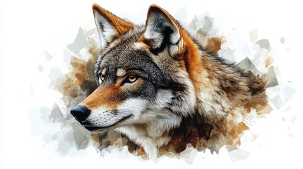  illustration of a wolf isolated on a white background wolf