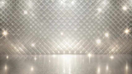Poster - Elegant Diamond Patterned Wall and Floor with Glimmering Lights