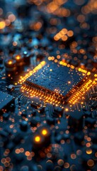 Poster - Close-Up View of Superconducting Device on Circuit Board