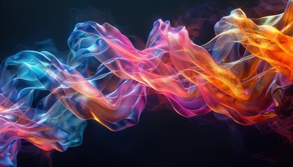 Poster - Colorful Intertwining Helixes in Motion