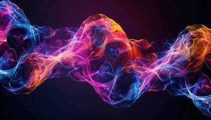 Poster - Colorful Intertwining Helixes in Motion