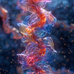 Poster - Colorful Intertwining Helixes in Motion