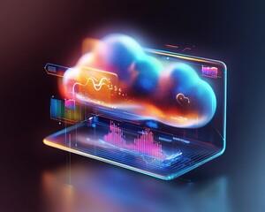 Poster - Illustrated cloud-based platform managing multiple tax accounts