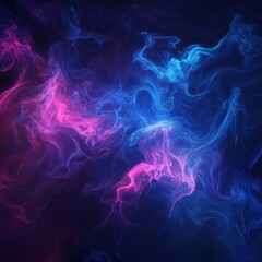 Poster - Colorful Abstract Smoke Patterns Swirl and Flow in Vibrant Hues of Pink and Blue Against a Dark Background