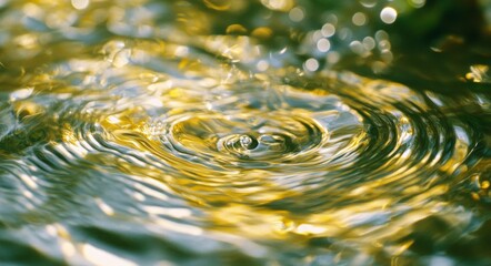 Canvas Print - Rippling water with reflections in a serene natural environment during golden hour