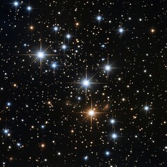 Poster - Deep Space View Showcasing Numerous Bright Stars Scattered Across a Dark Cosmic Background Filled With Distant Celestial Bodies