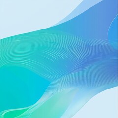 Poster - Colorful Abstract Waves Flow Across a Light Blue Background Creating a Tranquil Visual Experience in Contemporary Design Elements