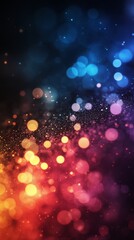 Poster - Vibrant abstract background with colorful orbs and shimmering light effects