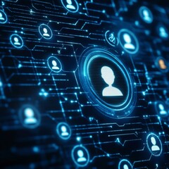 Aufkleber - Secure online profile interface digital space technology graphics virtual environment abstract viewpoint safety concept