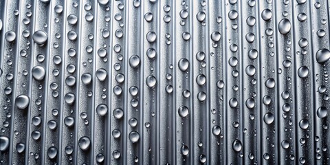 Aufkleber - Abstract Water Droplets on a Metallic Surface with Linear Texture