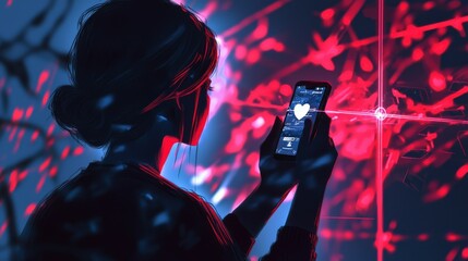 Aufkleber - Online safety app in action – user engaged digital space graphic illustration modern environment creative viewpoint