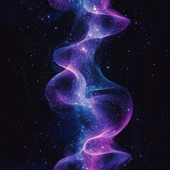 Poster - Swirling Cosmic Patterns of Purple and Blue Dust Illuminate the Night Sky in a Mesmerizing Display of Interstellar Wonder