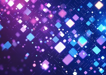 Aufkleber - Bright Geometric Shapes and Colorful Lights Create a Vibrant Abstract Background With a Play of Shadows and Reflections in Digital Art