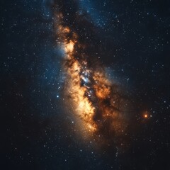 Poster - Exploring the Vibrant Details of a Distant Galaxy Captured Through Deep Space Observation at Night