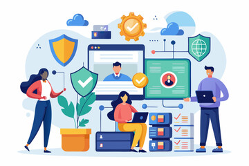 Wall Mural - SysAdmins stay informed on the latest security threats, emerging technologies, and best practices to proactively maintain, optimize, and secure critical systems