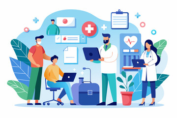 Wall Mural - Collaborates with medical staff to ensure smooth operations and efficient patient care.