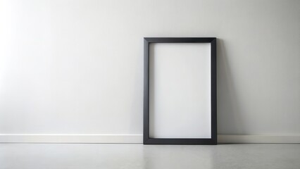 Poster - A simple black frame stands against a stark white wall, offering a clean, minimalist design for your artwork or message.