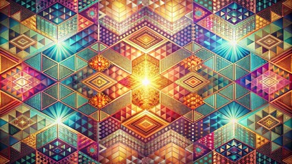 Leinwandbilder - Intricate Geometric Mosaic A Symphony of Color and Light in a Tessellated Pattern