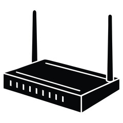 Wall Mural - Network router silhouette flat design