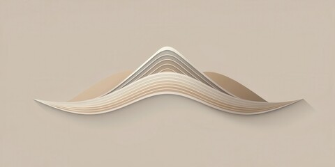 Fototapete - Abstract Beige Layered Wave Design, Elegant Minimalist Background for Presentations