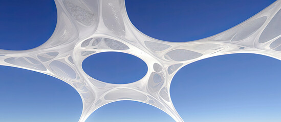 Poster - Exploring Light and Shadow in a Twisted Wire Structure on a White Background