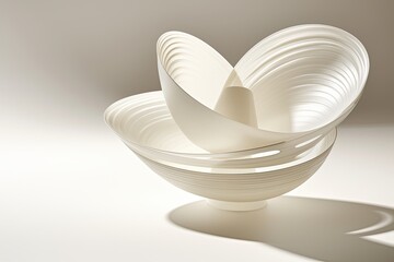 Poster - Abstract Interplay of Light and Shadow Created by a Twisted Wire Structure on a White Surface