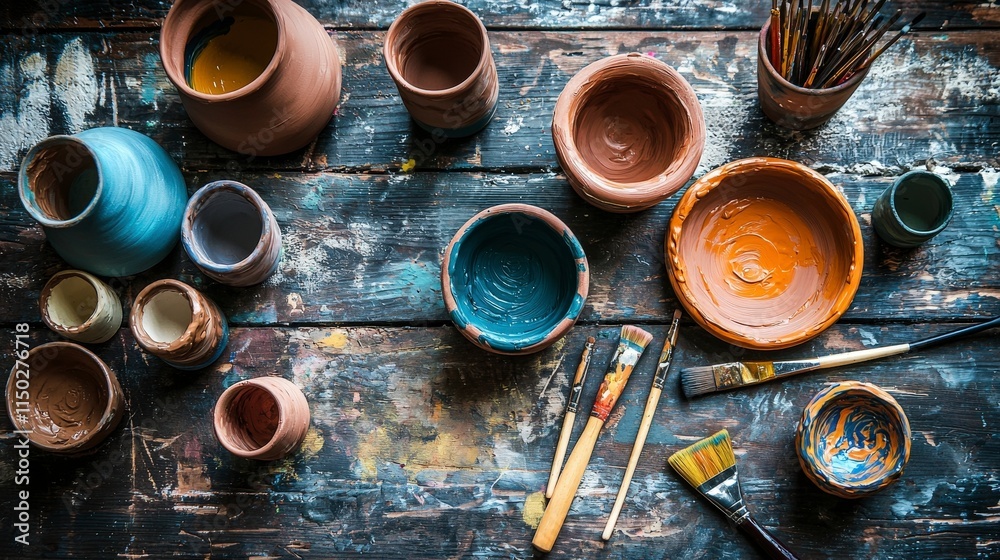 Creative diy pottery kit with clay tools and paints home studio craft ...