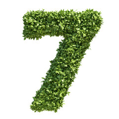 Aufkleber - Green leaves form number seven