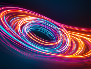 Poster - vibrant swirling light patterns digital space abstract art colorful environment artistic viewpoint v