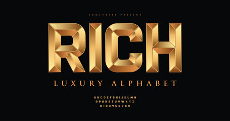 Poster - rich: royal prismatic lettering with a vintage charm, evoking the elegance luxury of classic movie t