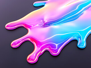 Poster - Colorful liquid flowing on dark surface abstract art digital illustration artistic environment close-up view fluid dynamics concept