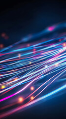 Poster - Dynamic light trails abstract digital art visual effects technology environment vibrant colors motion concept
