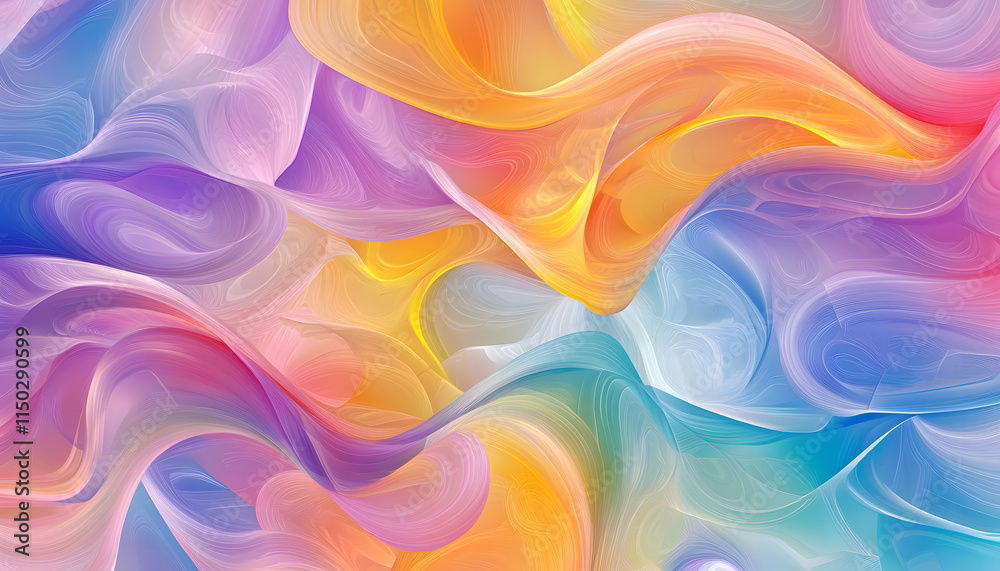 Abstract colorful waves digital art vivid patterns creative space ...