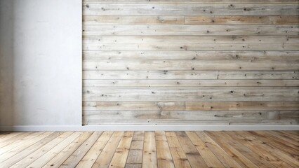 Aufkleber - Rustic interior design with wood wall and floor ideal for home staging