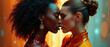 © MindTheMix - Two women in a romantic bond amid warm and cool hues.