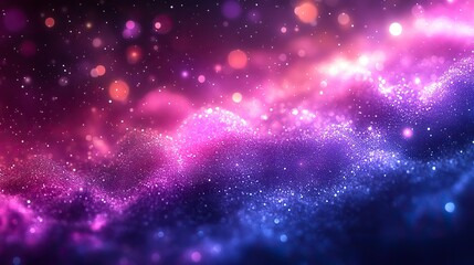 3d abstract art of bokeh clouds create a futuristic space; blurred bubbles, dots, and lines of light