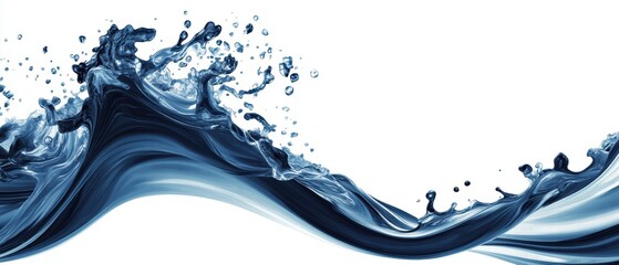 Poster - Create abstract navy blue wave central typography design digital art online graphic design concept