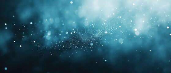 Poster - Elegant blue gradient with bokeh spots contemporary digital art aesthetics