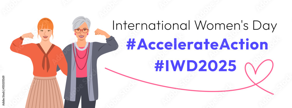 Accelerate Action campaign pose. International Women's Day 2025 theme ...