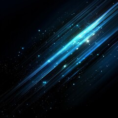 Poster - Vibrant Blue Light Streaks Emanate in a Dark Space, Creating a Captivating Visual of Cosmic Energy and Illumination