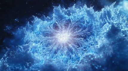 Aufkleber - Frozen exhalation display cosmic background digital artwork ethereal environment abstract viewpoint hyperdetailed concept