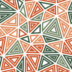 Poster - Minimalistic triangles background. Multiple repeated inner triangles. Large shape size. Multiple colors style. Seamless pattern. Modern vector tiles. Classy vector illustration.