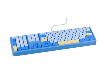 Fototapete - 3d Mechanical Keyboard icon. Computer device equipment concept. Keyboard mechanical gaming concept. Minimal Cartoon keyboard computer technology icon isolated on transparent background. 3d render.