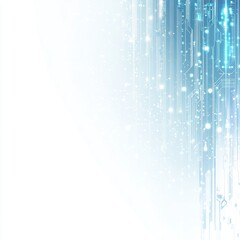 Fototapete - Exploring the Beauty of Digital Technology With Glowing Lines and Particles Representing Innovation and Progress