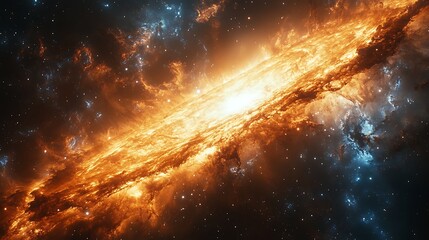 beautiful galaxy spiral glowing with vivid nebula and scattered cosmic stars picture
