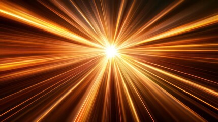 Poster - Abstract Golden Light Burst with Bokeh and Lines