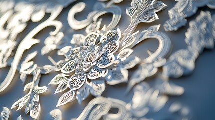 Leinwandbilder - Artistic perspective closeup photography of floral paper cutouts in a creative studio environment