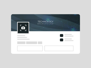 social media linkedin page, cover photo mockup abstract technology banner template