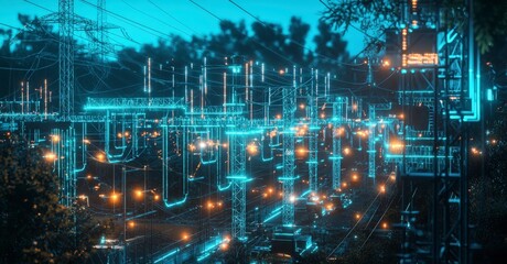 Aufkleber - Urban power distribution revolutionized innovative smart grid technology from a futuristic perspective
